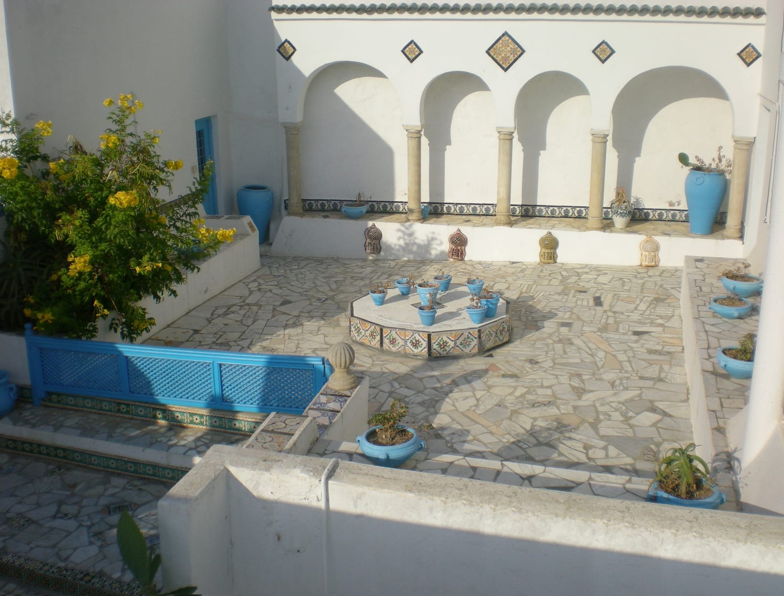 The arcaded courtyard of a traditional house in Sidi Bou Said