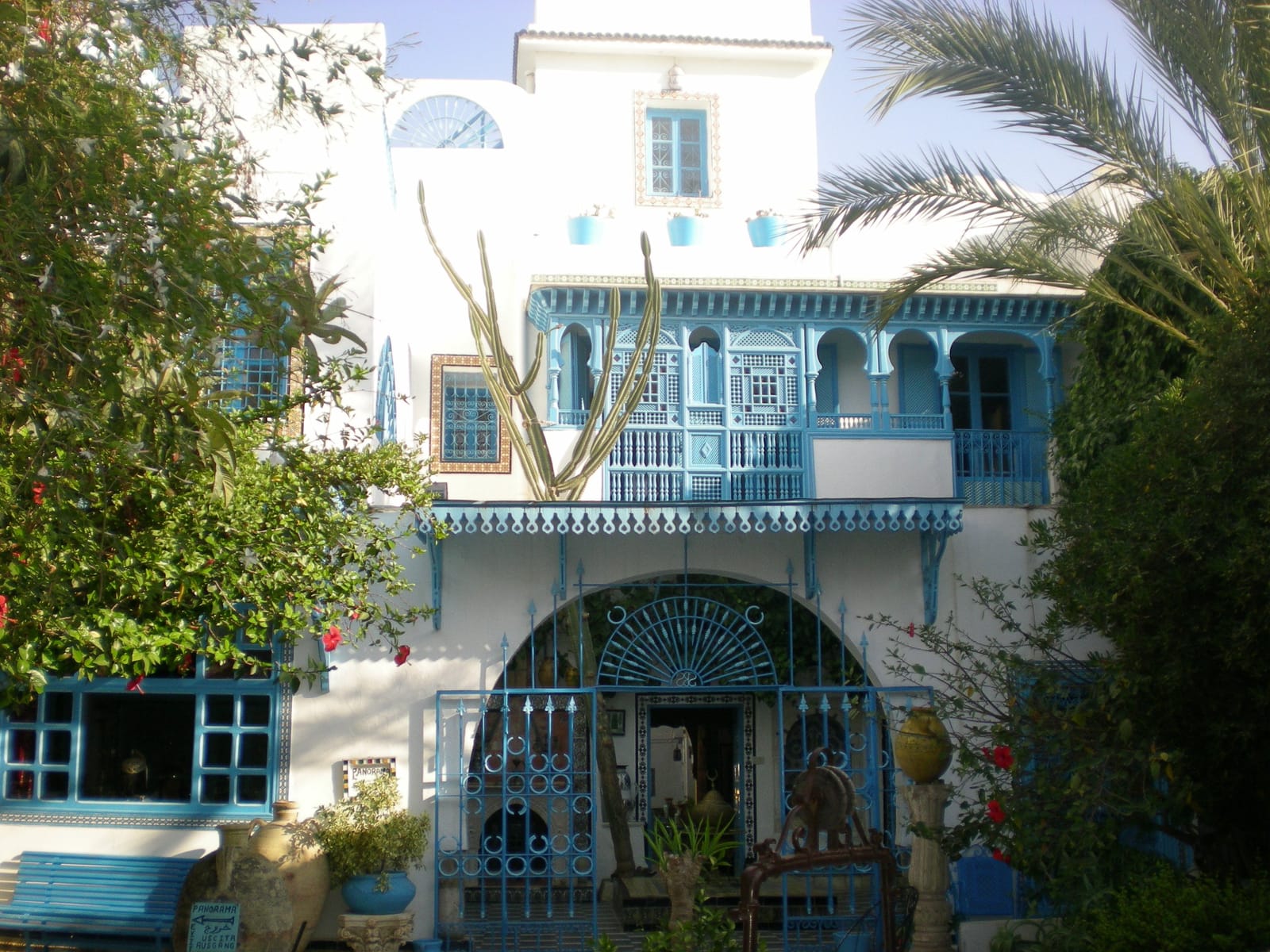 Tiled upper patio of a traditional house in Sidi Bou Said